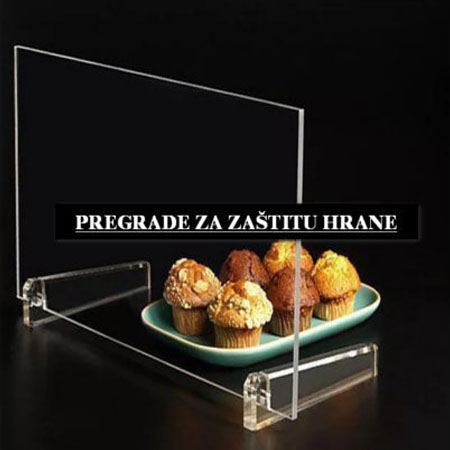 Pleksiglas pregrade za zaštitu hrane
